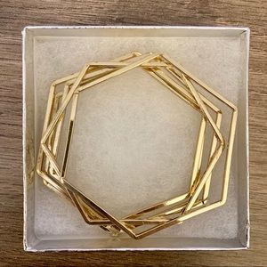 GOLD HEXAGON BANGLES